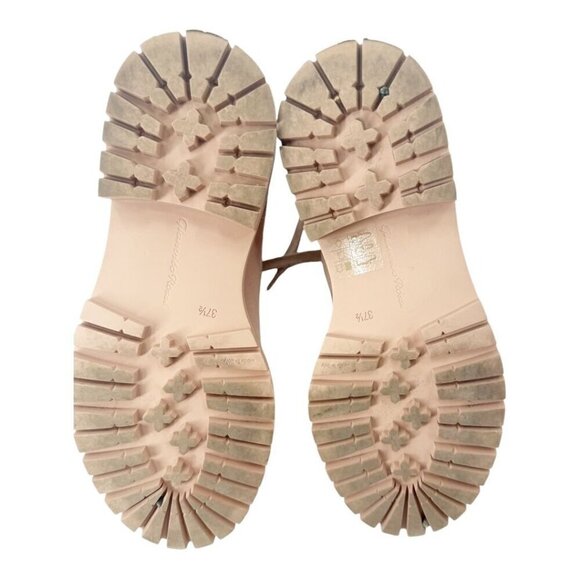 Gianvito Rossi Pink Canvas Lace Up Combat Boots - Picture 7 of 8